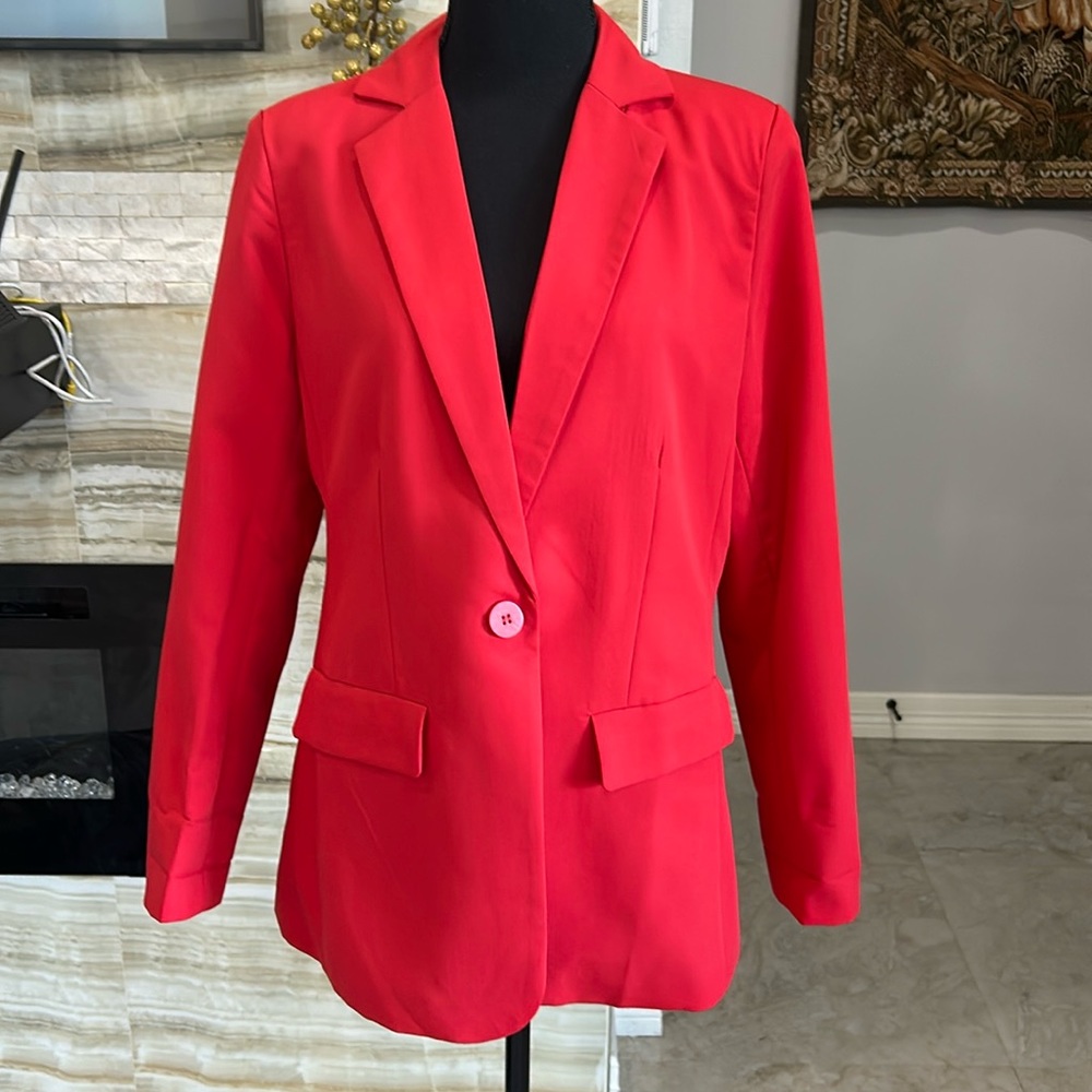 Blazer Women’s Red One Button‎ Closure. Size L (882)